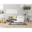 Kép 2/4 - Gyerekágy leesésgátlóval és ágyneműtartóval - Happy 80x180 cm - fehér-szürke