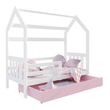 Kép 2/3 - Gyerekágy ágyneműtartóval - Domek 2 - fehér-rózsaszín ágyneműtartóval