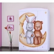Kép 4/12 - Happy gardrób gyerekszobába - SZ11A - nyuszi és maci a holdon