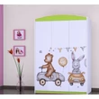 Kép 9/12 - Happy gardrób gyerekszobába - SZ11A - nyuszi és maci autózik