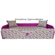 Kép 1/2 - "AKCIÓS" KÁRPITOS leesésgátlós gyerekágy - 63x150 cm-es fekvőfelülettel: Orchidea - mustár alapon baglyos