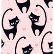 Kép 2/2 - Lux franciaágy gyerekeknek levehető leesésgátlóval: pink eco bőr keret, Diamond Black Cat fekete cicás fekvő 2