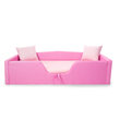 Kép 1/4 - Maxi leesésgátlós kárpitos gyerekágy ágyneműtartóval - pink-rózsaszín