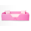 Kép 1/4 - Standard leesésgátlós kárpitos gyerekágy ágyneműtartóval - pink-rózsaszín