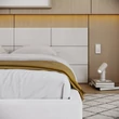 Kép 3/5 - Kárpitozott franciaágy keret - DENVER - fehér Paris