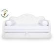 Romantic kanapéágy: fehér eco bőr keret - wextra fehér fekvő 2