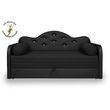 Kép 2/7 - Romantic kanapéágy: fekete eco bőr keret - diamond fekete fekvő 2