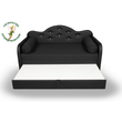 Kép 4/7 - Romantic kanapéágy: fekete eco bőr keret - diamond fekete fekvő 4