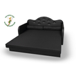 Kép 5/7 - Romantic kanapéágy: fekete eco bőr keret - diamond fekete fekvő 5