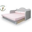 Kép 5/9 - Romantic kanapéágy: szürke eco bőr keret - diamond rózsaszín fekvő 5
