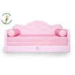 Kép 2/8 - Romantic kanapéágy: rózsaszín eco bőr keret - diamond puncs fekvő 2 