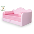 Kép 3/8 - Romantic kanapéágy: rózsaszín eco bőr keret - diamond puncs fekvő 3