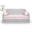 Kép 3/7 - Romeo rózsaszín- szürke kanapéágy gyerekszobába- 02