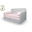Kép 2/7 - Romeo rózsaszín- szürke kanapéágy gyerekszobába- 01