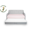 Kép 4/7 - Romeo rózsaszín- szürke kanapéágy gyerekszobába- kihúzott ágyneműtartóval