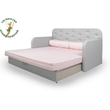 Romeo rózsaszín- szürke kanapéágy gyerekszobába- oldalról