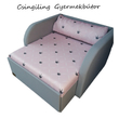 Kép 1/2 - Rori Diamond ágyneműtartós kárpitos fotelágy - szürke rózsaszín Chesterfield koronás