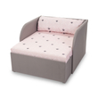 Kép 1/6 - Rori Diamond ágyneműtartós kárpitos fotelágy - szürke rózsaszín koronás