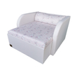 Kép 1/2 - Rori Diamond ágyneműtartós kárpitos fotelágy - fehér eco bőr Sweet Bunny nyuszis