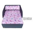 Kép 1/2 - Rori Sunshine ágyneműtartós kárpitos fotelágy - szürke rózsaszín pónis