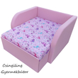 Rori Sunshine ágyneműtartós kárpitos fotelágy: rózsaszín unikornis 2