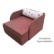 Kép 1/2 - Rori Sunshine ágyneműtartós kárpitos fotelágy - csokibarna piros csillagos