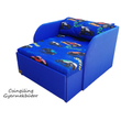 Kép 1/3 - Rori Sunshine ágyneműtartós kárpitos fotelágy - kék Racing