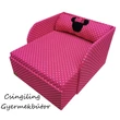 Kép 1/3 - Rori Sunshine ágyneműtartós kárpitos fotelágy: pink pöttyös Minnie 