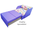 Rori Sunshine ágyneműtartós kárpitos fotelágy: lila nagy pillangós 2