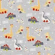 Kép 2/2 - Sunshine leesésgátlós kárpitos gyerekágy: szürke dínós 11