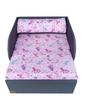 Kép 1/2 - Rori Sunshine ágyneműtartós kárpitos fotelágy - szürke rózsaszín pónis