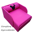 Kép 1/2 - Rori Wextra ágyneműtartós kárpitos fotelágy: pink pöttyös Minnie 