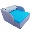 Kép 1/2 - Rori Wextra ágyneműtartós kárpitos fotelágy - szürke világoskék kék csillagos