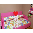 Kép 1/2 - Rori Sunshine ágyneműtartós kihúzható kanapéágy - pink nagy pillangós