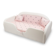 Kép 1/5 - Sky Eco prémium eco bőr keretes ágyneműtartós gyerekágy - fehér rózsaszín koronás