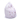 Csepp alakú babzsák puff gyerekeknek - fehér eco bőr rózsaszín pitypangos