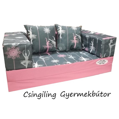 Berry Baby szivacs kanapéágy és hempergő - levehető huzatos - rózsaszín balerinás