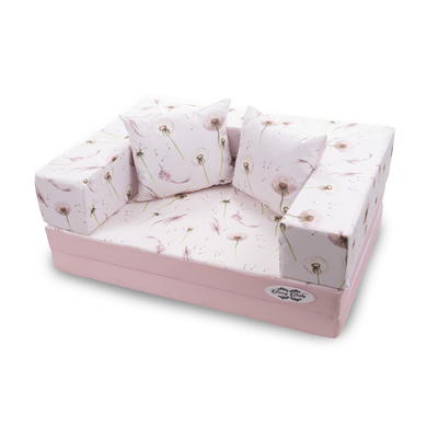 Berry Baby szivacs kanapéágy és hempergő - levehető huzatos - rózsaszín Dandelion pitypangos