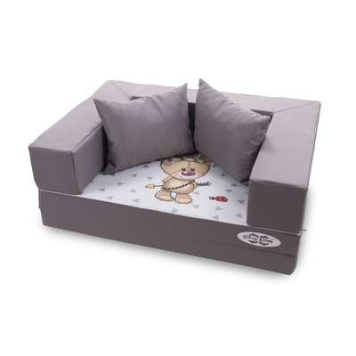 Berry Baby DIAMOND szivacs kanapéágy gyerek méretben: szürke Wild and Free