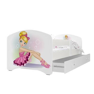 Ágyneműtartós gyerekágy ágyráccsal -  Cool Beds - 03l balerinás