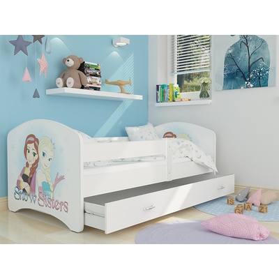 Ágyneműtartós gyerekágy ágyráccsal  - Cool Beds - 44 Snow Sister jéghercegnős