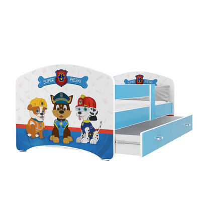 Ágyneműtartós gyerekágy ágyráccsal - Cool Beds matraccal - Mancs őrjárat