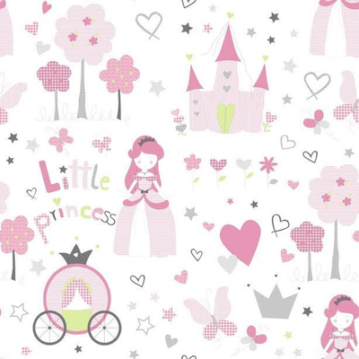 Falvédő gyerekszobába 160x60 cm - bélelt - rózsaszín Princess hercegnős