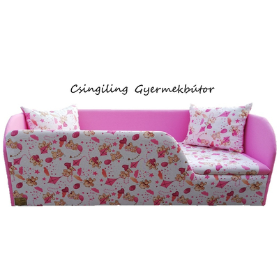 Sunshine leesésgátlós gyerekágy ágyneműtartóval - rózsaszín macis 
