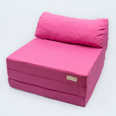 Kihajtható szivacs fotelágy - pótágy felnőtt méretben - málna rózsaszín