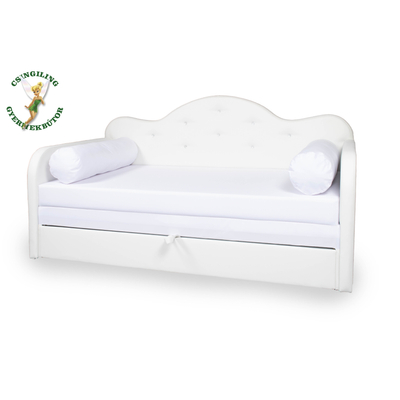 Romantic kanapéágy: fehér eco bőr keret - wextra fehér fekvő 