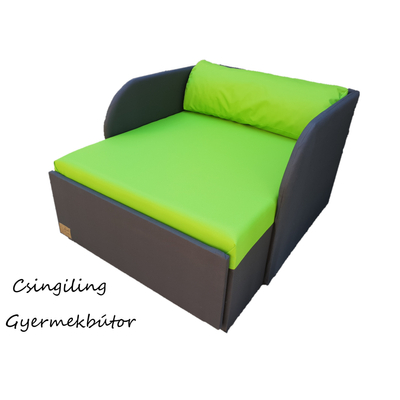 Rori Wextra ágyneműtartós kárpitos fotelágy - grafit kiwi zöld