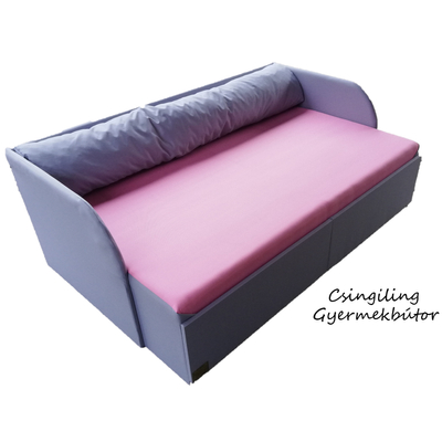 Rori Wextra ágyneműtartós kihúzható kanapéágy - szürke puncs rózsaszín