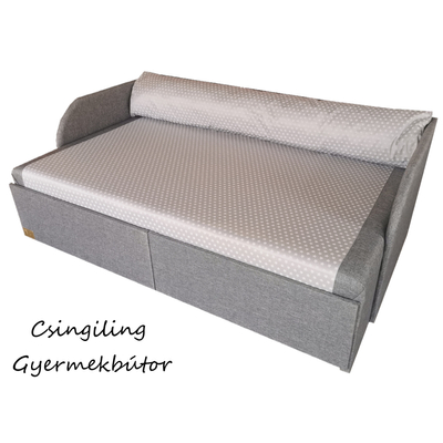 Rori Wextra ágyneműtartós kihúzható kanapéágy - szürke len jacquard csillagos