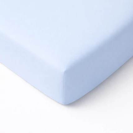 Pamut jersey gumis lepedő - 80x180 cm-es - babakék